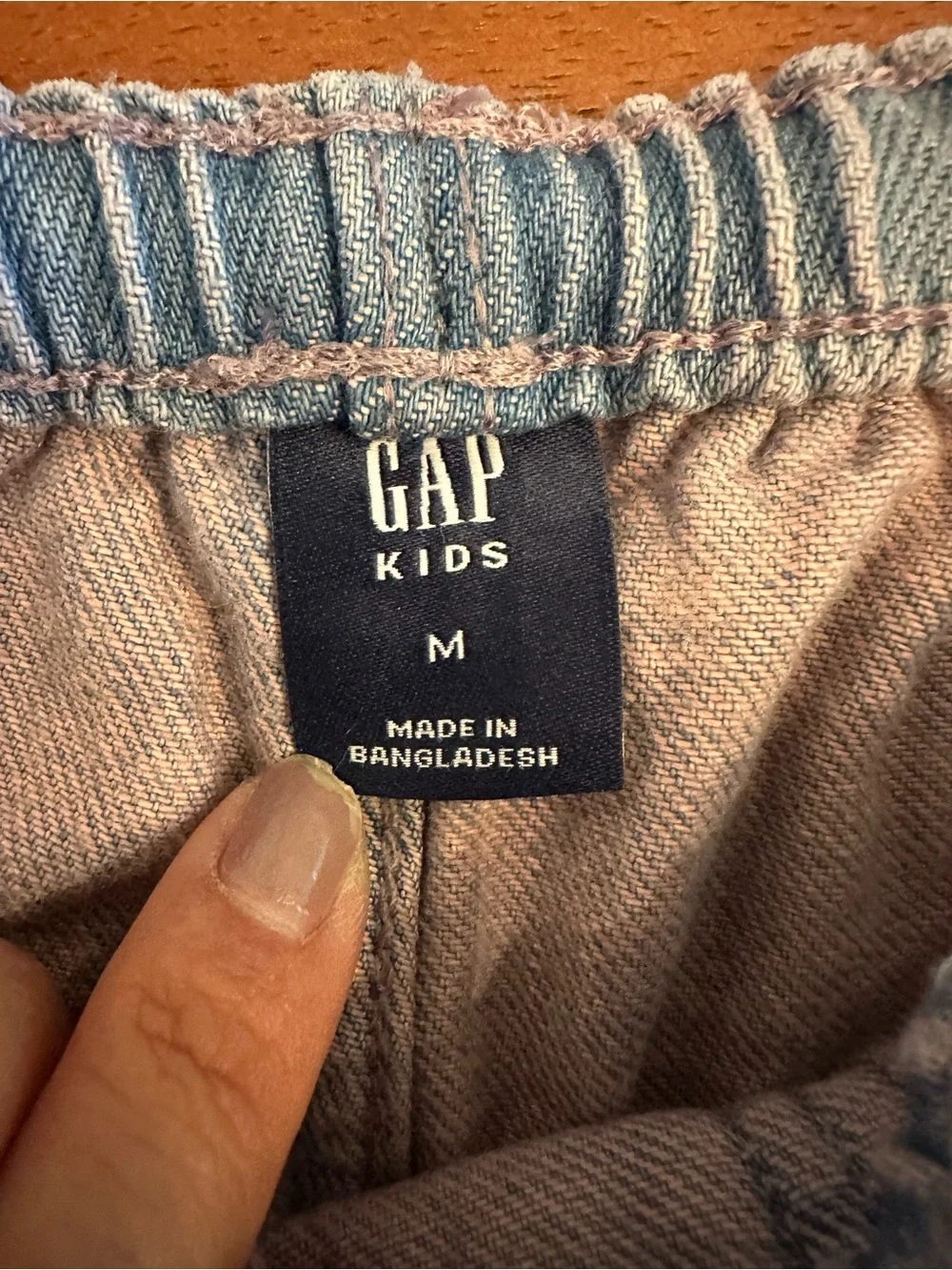 GAP Kids Light Blue and Pale Pink Plaid Wide leg Elastic Waist Pants